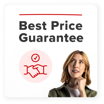 Best Price Guarantee, accompanied by a handshake icon with a checkmark, representing CLC Lodging's commitment to offering the best hotel price.